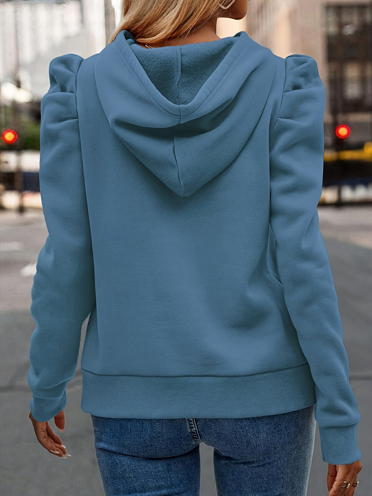Diana | Puff-Sleeve Drawstring Hoodie Image
