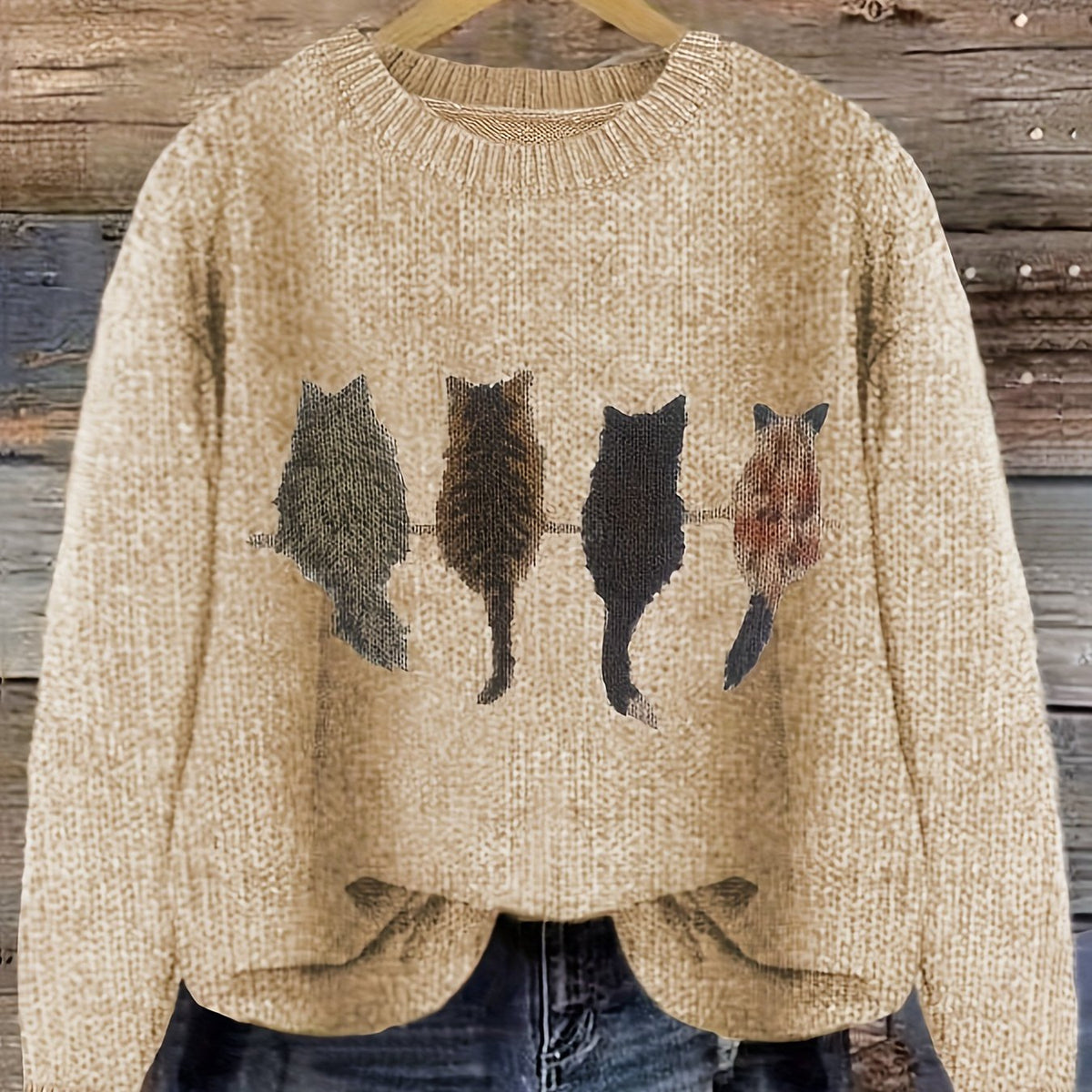 Tamara | Cozy Cat-Print Sweater