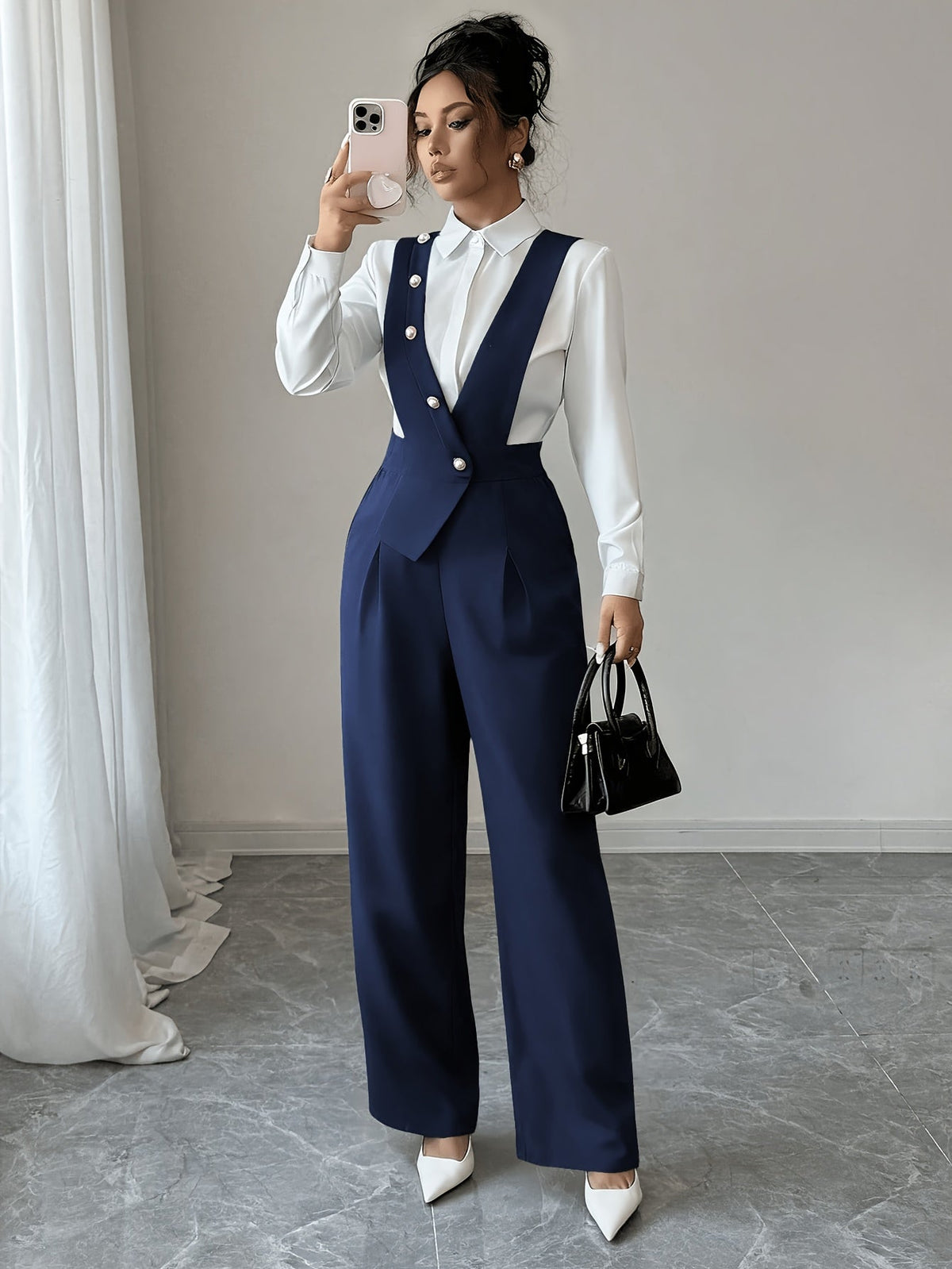 Coralie | Tailored Wide-Leg Jumpsuit Image