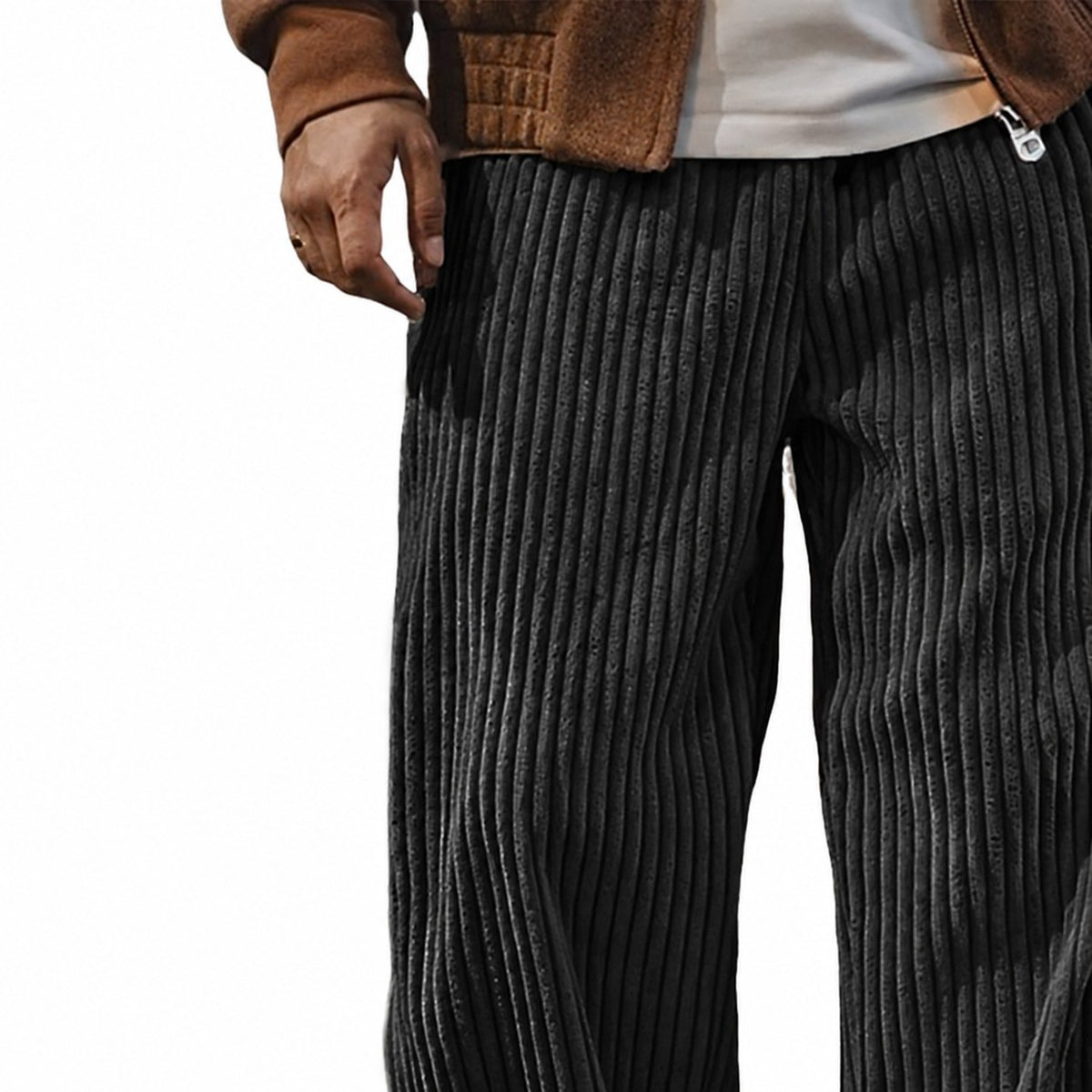 Bryson | Relaxed Ribbed Wide-Leg Pants