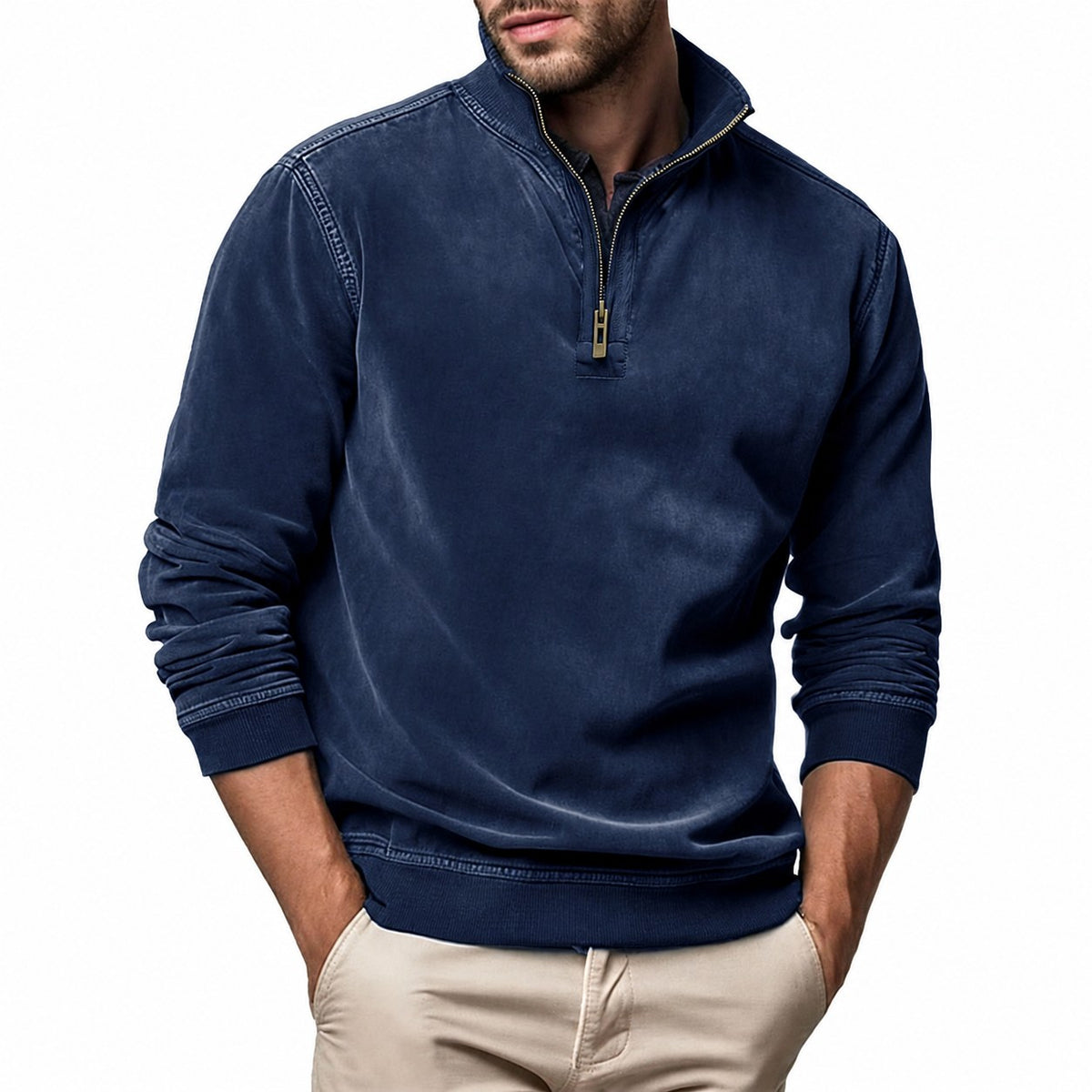 Caleb | Quarter-Zip Stand-Collar Sweatshirt
