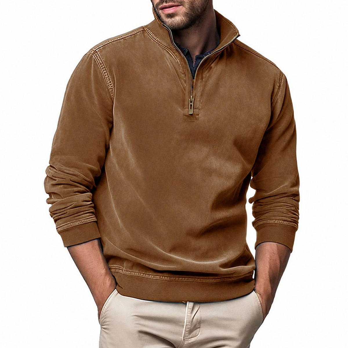 Caleb | Quarter-Zip Stand-Collar Sweatshirt