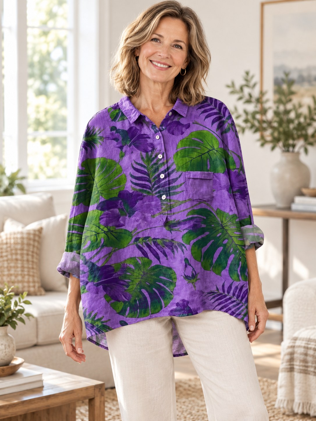 Candace | Stylish Retro Long Sleeve Blouse