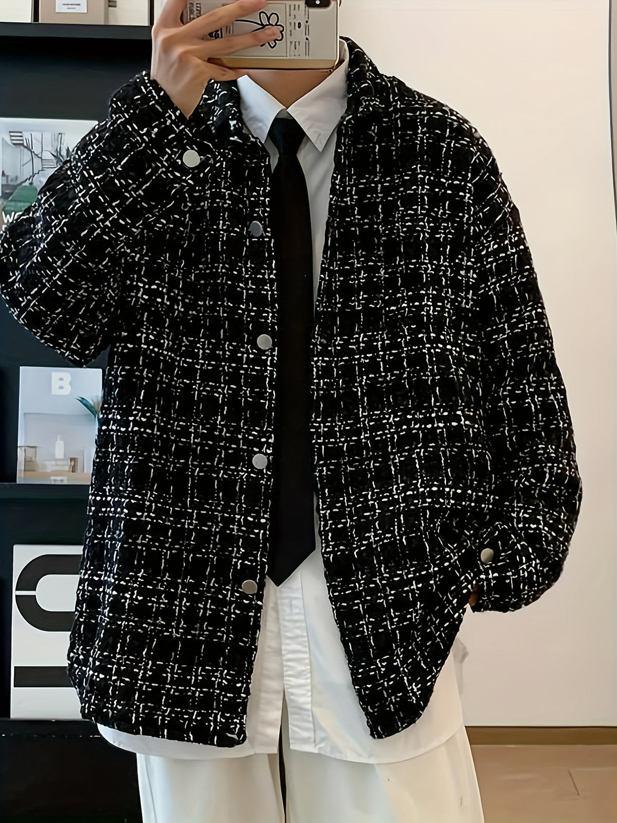 Julian | Textured Plaid Shirt Jacket Image