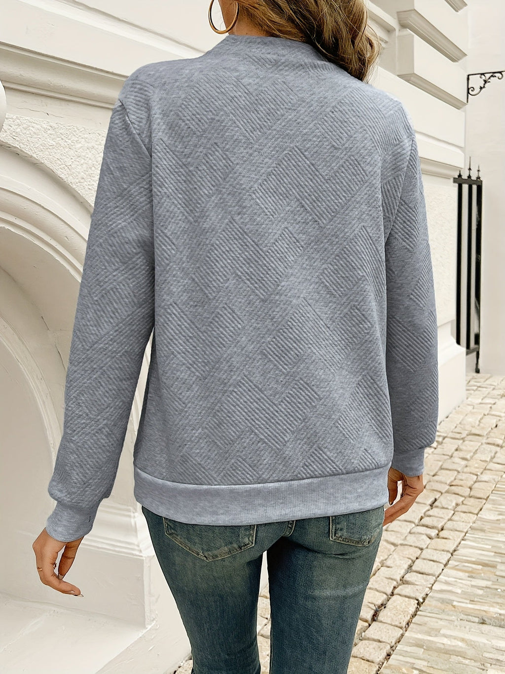 Nadine | Asymmetrical Button-Neck Sweater