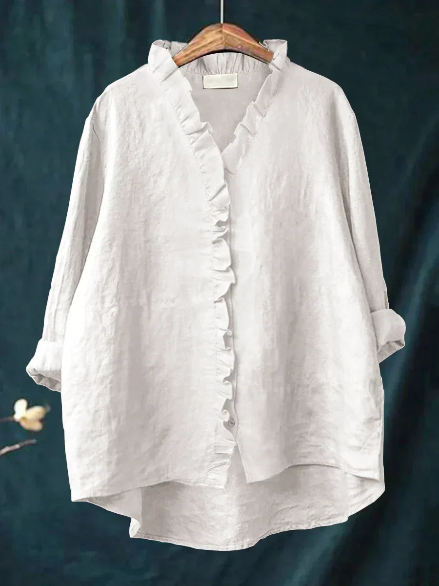 Eliza | Casual Ruffle V-Neck Blouse Image