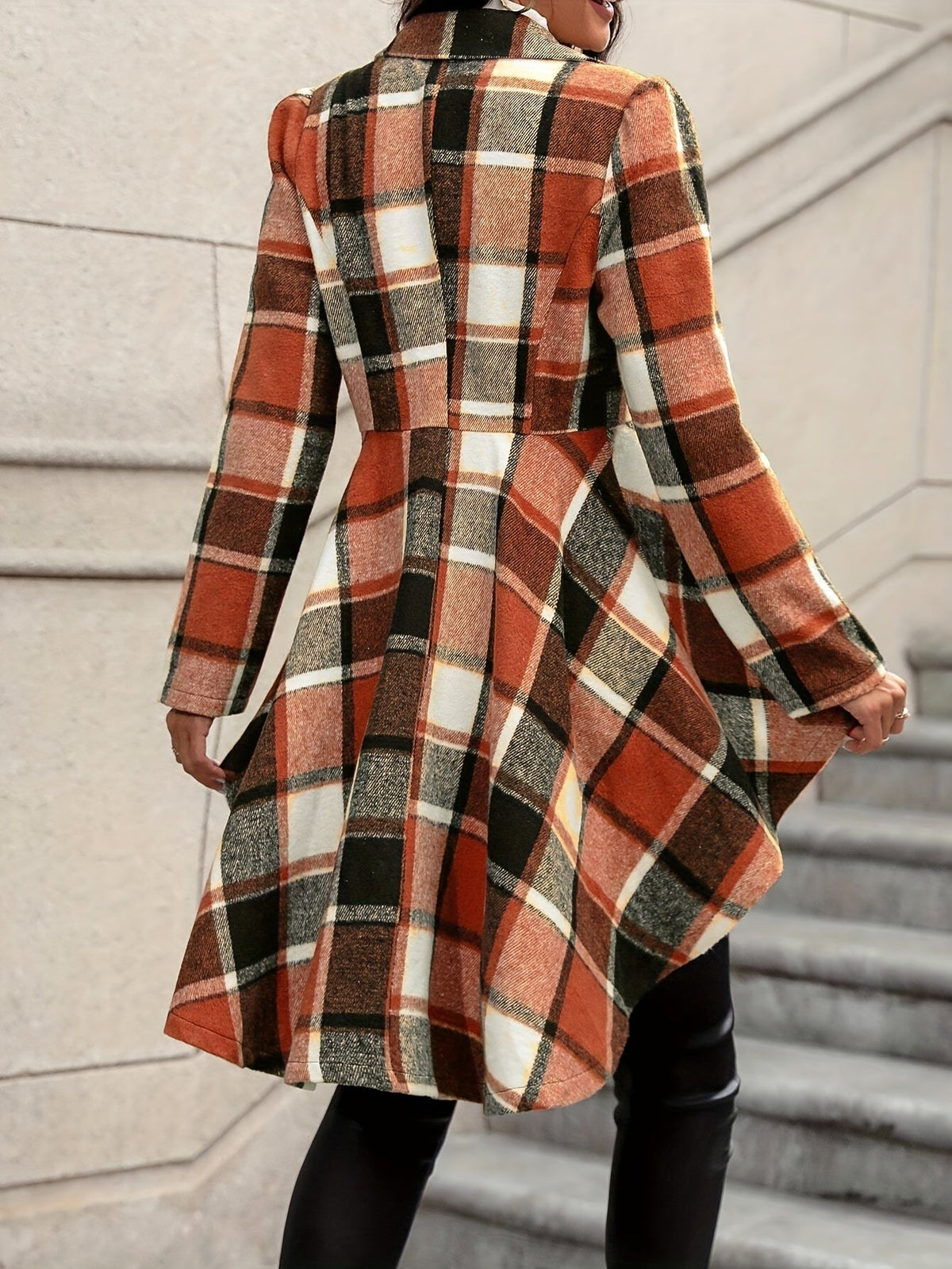 Adele | Draped Plaid Jacket Image