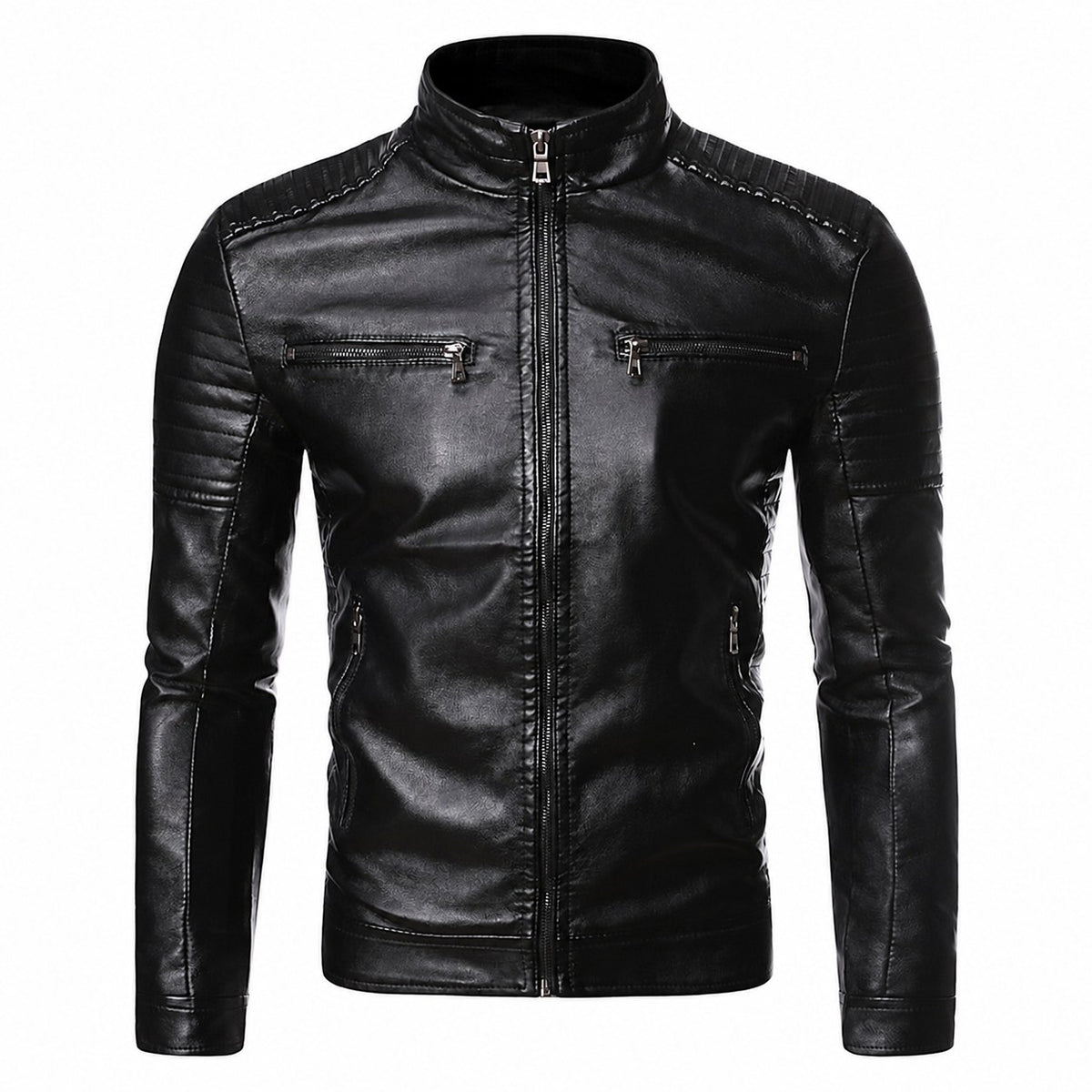 Chandler | Classic Stand-Collar Biker Jacket