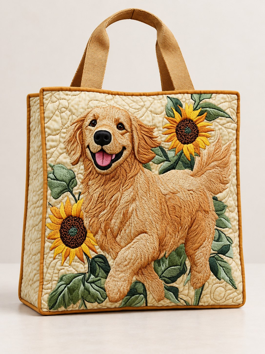 Cheryl | Stylish Dog Floral Art Tote Bag Image