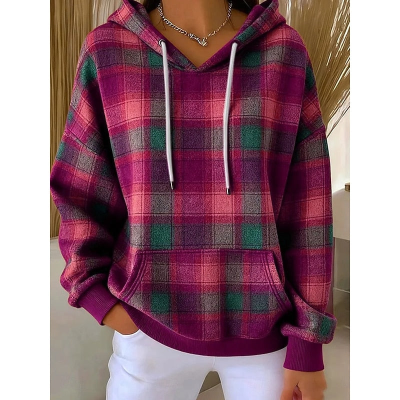 Sadie | Cozy Checked Hoodie Image