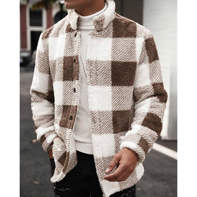 Merritt | Checked Standing-Collar Jacket Image