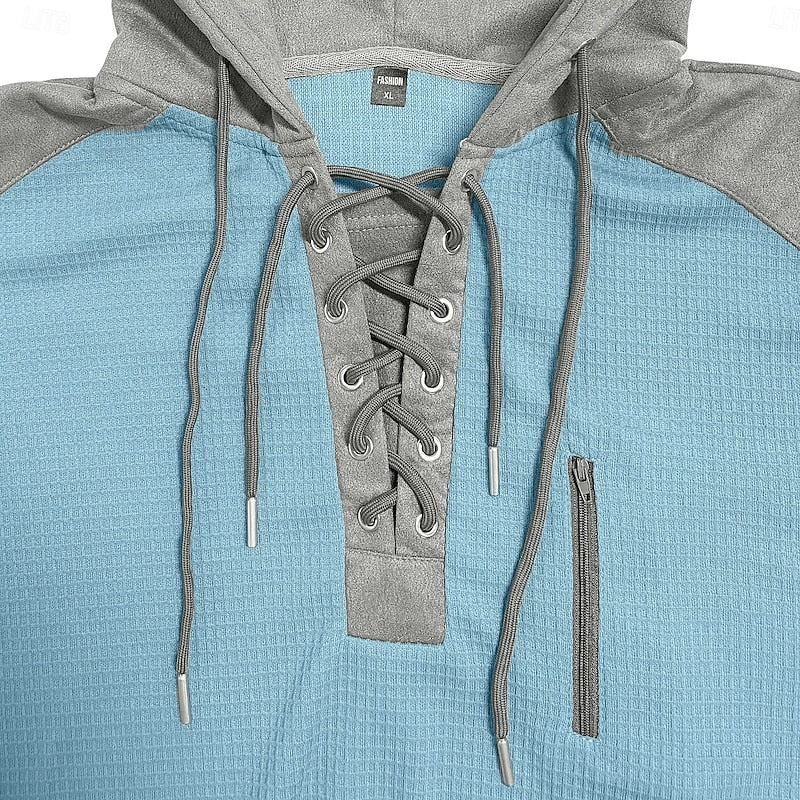 Wesley | Lace-Up Hooded Pullover Hoodie Image
