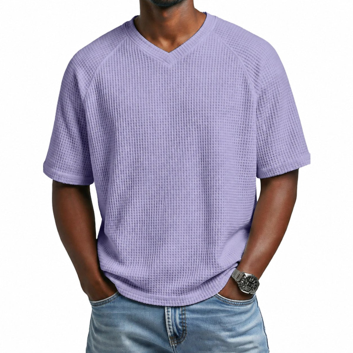 Crosby | V-neck Short Sleeve Waffle Shirt Image