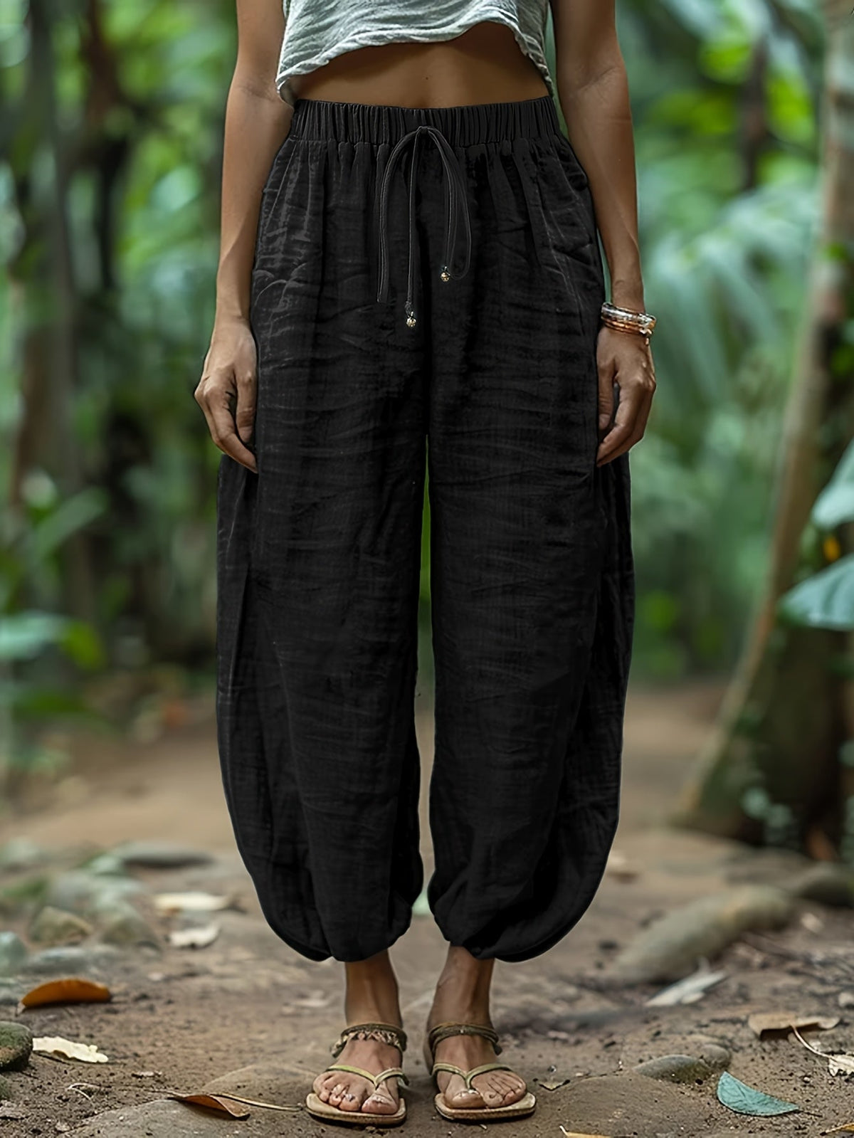 Marjorie | Relaxed Drawstring Lantern Pants Image