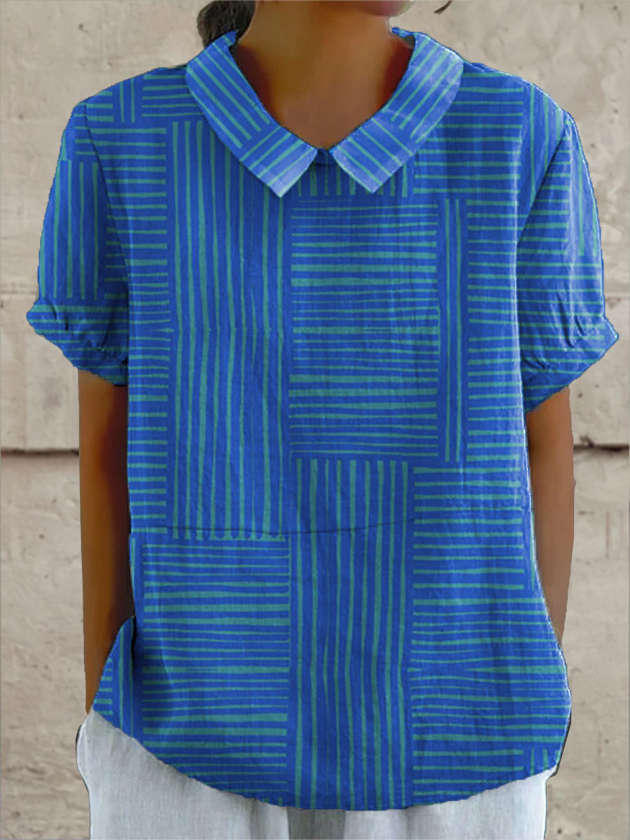 Elsie | Elegant Striped Geometric Shirt Image
