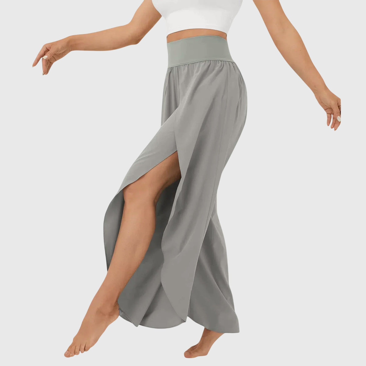 Delphina | Flowing Wide-Leg Split Pants Image
