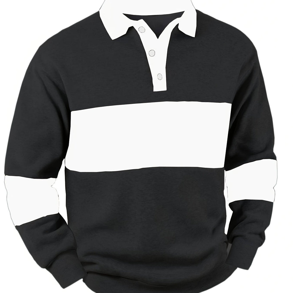 Grayson | Colour-Block Long Sleeve Polo Shirt