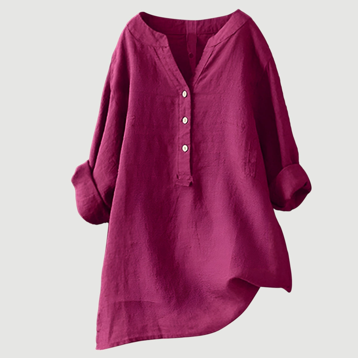 Carina | Refined V-Neck Button-Down Shirt Image