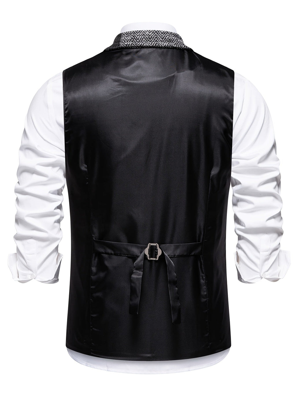 Trevor | Patchwork Vest with Herringbone Pattern