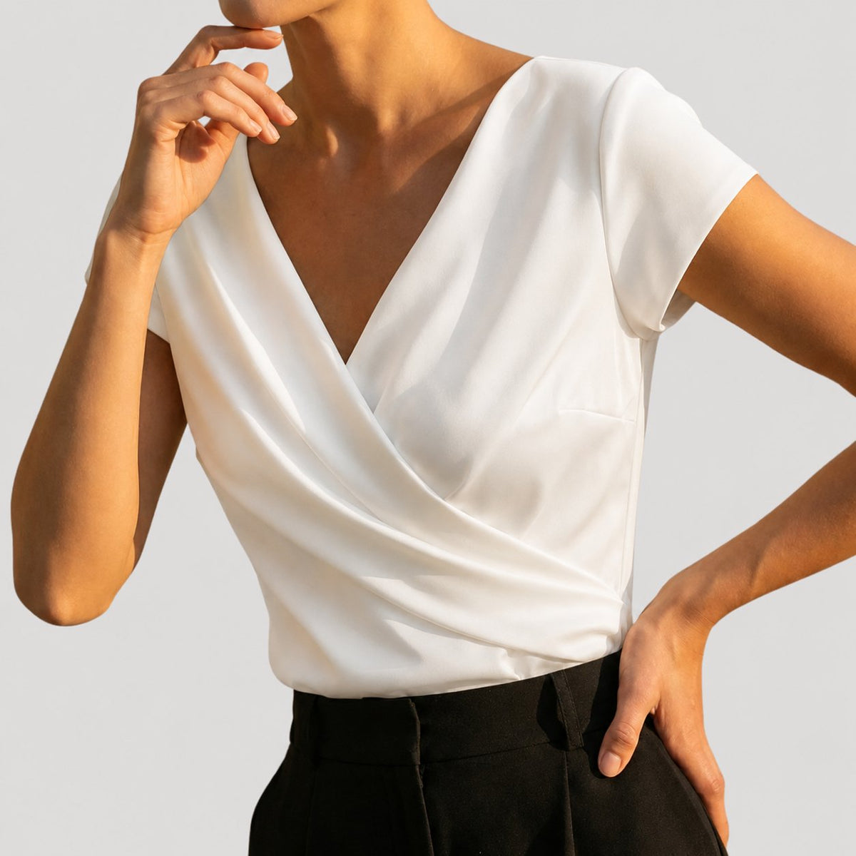 Gemma | Draped Wrap-Front Blouse Image