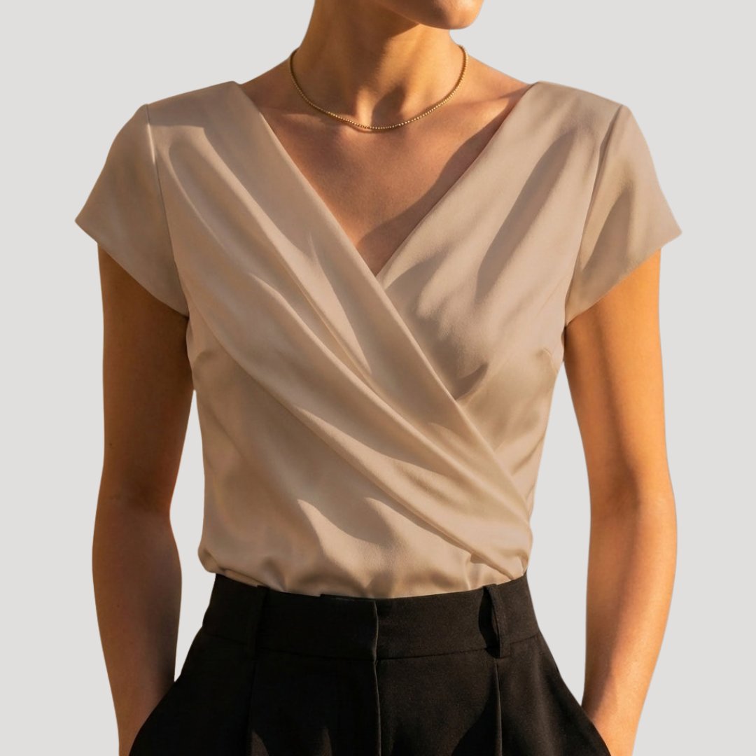 Gemma | Draped Wrap-Front Blouse Image
