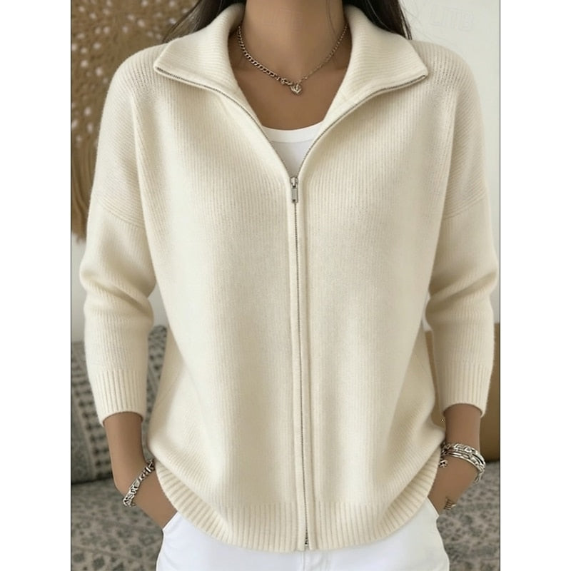 Claudia | Stand Collar Zip Cardigan Image