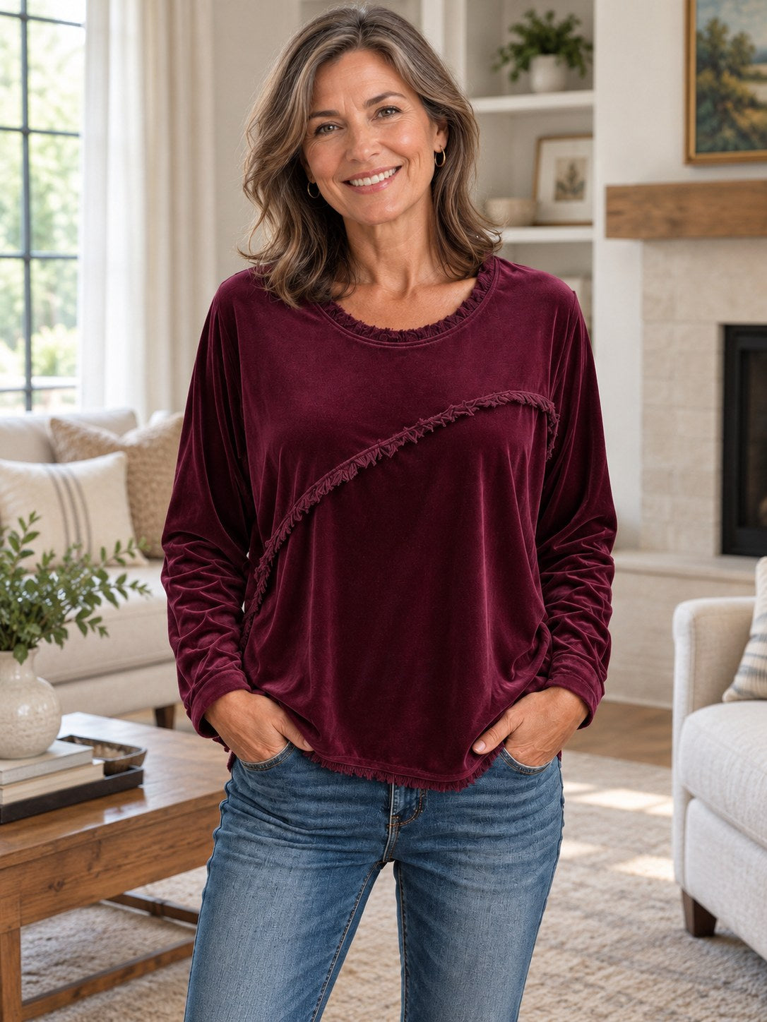 Danika | Fringe-Trim Relaxed Tunic Image