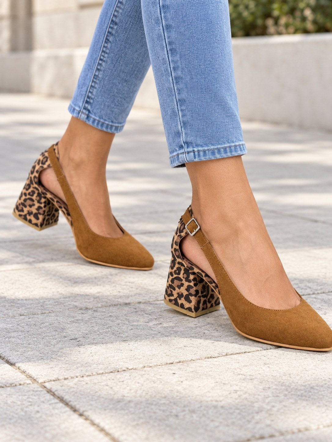 Darlene | Stylish Slingback Leopard Print Heels Image