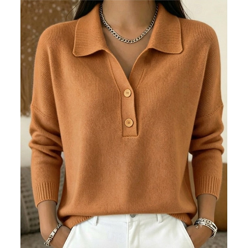 Eliza | Refined Collared Button Pullover Image