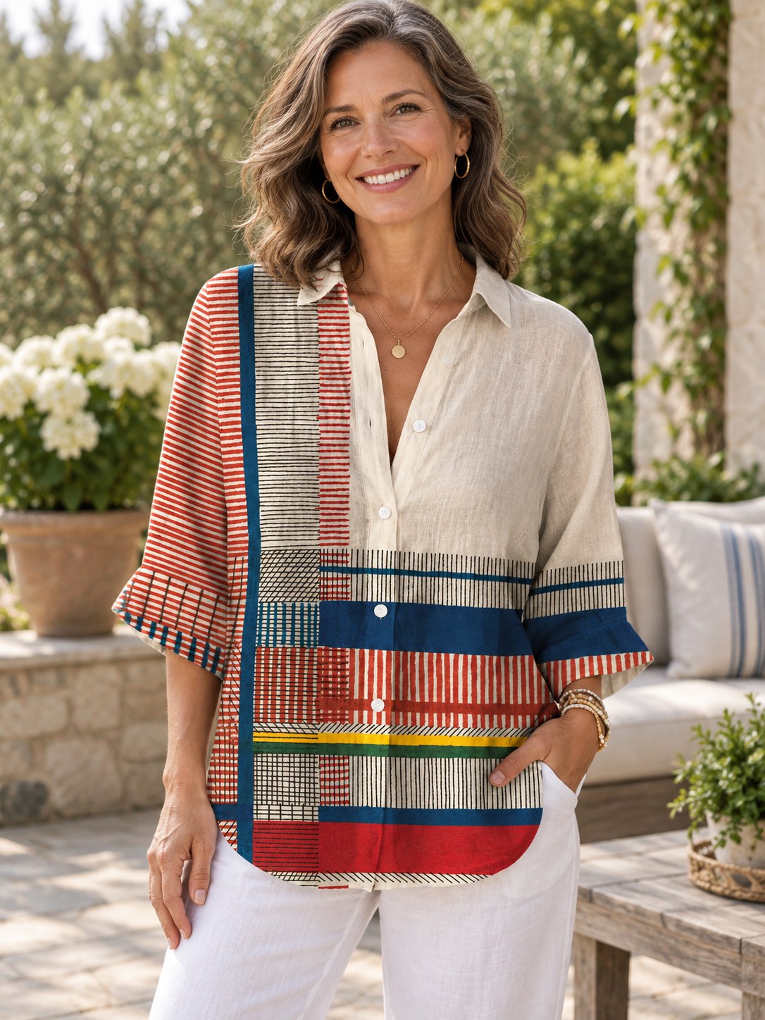 Debra | Classic Artistic Pattern Blouse Image
