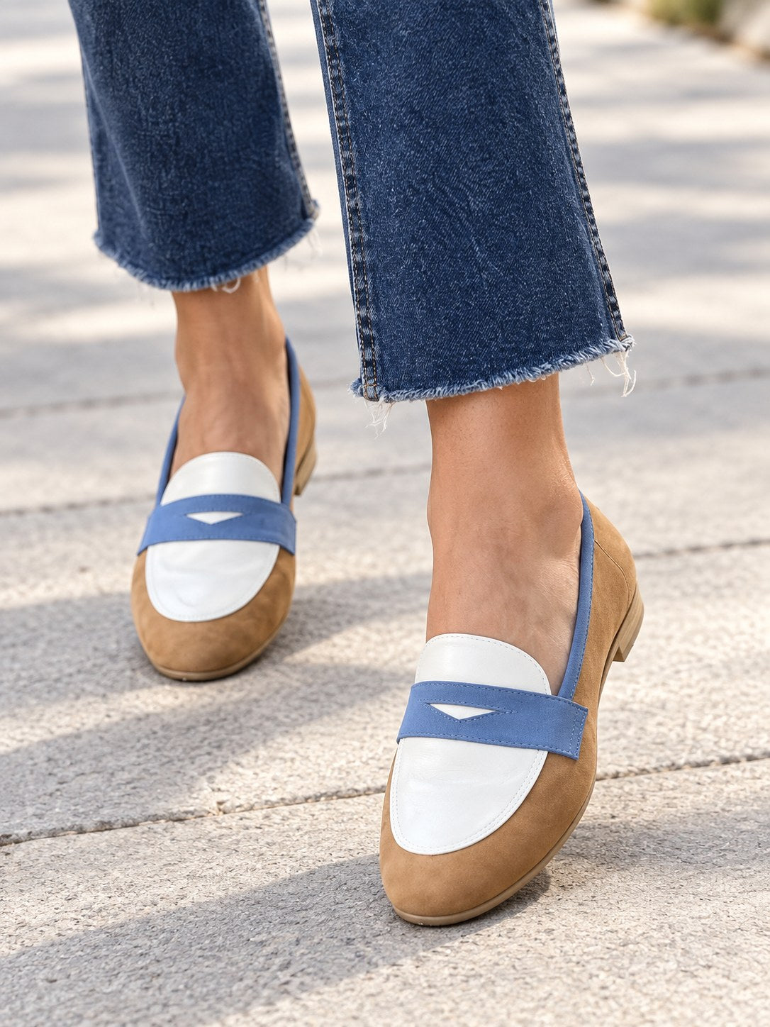 Delaney | Elegant Color Block Premium Loafers