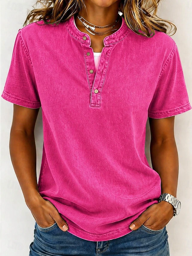 Nora | Relaxed Button-Neck Top Image