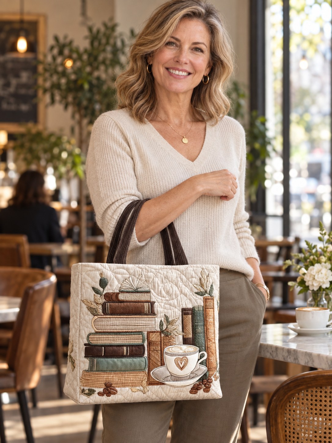 Diane | Retro Book Art Tote Bag Image