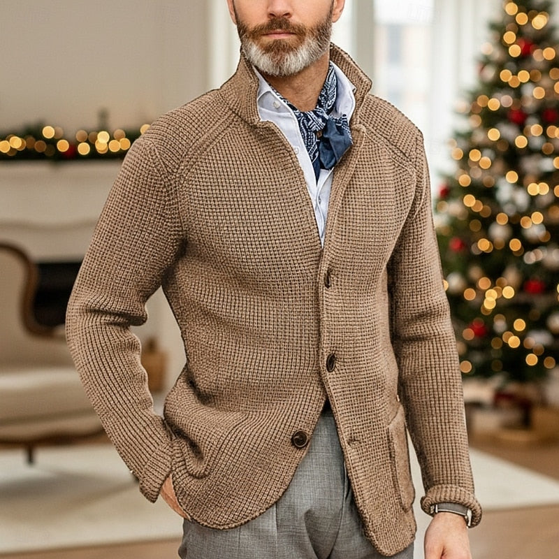 Archer | Textured Stand-Collar Cardigan Image