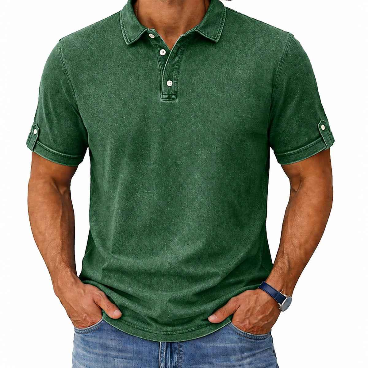 Dominic | Vintage-Wash Polo Shirt Image