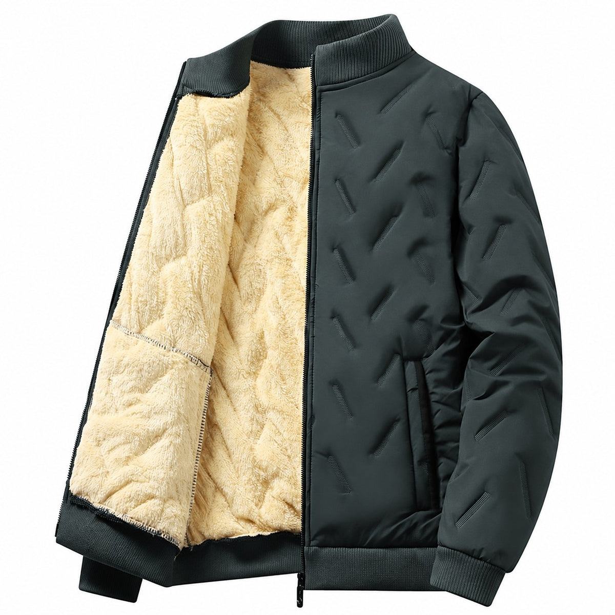 Douglas | Textured Quilted Bomber Jacket Image