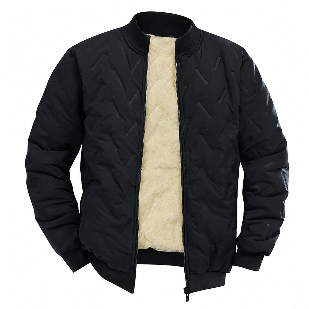 Douglas | Textured Quilted Bomber Jacket Image