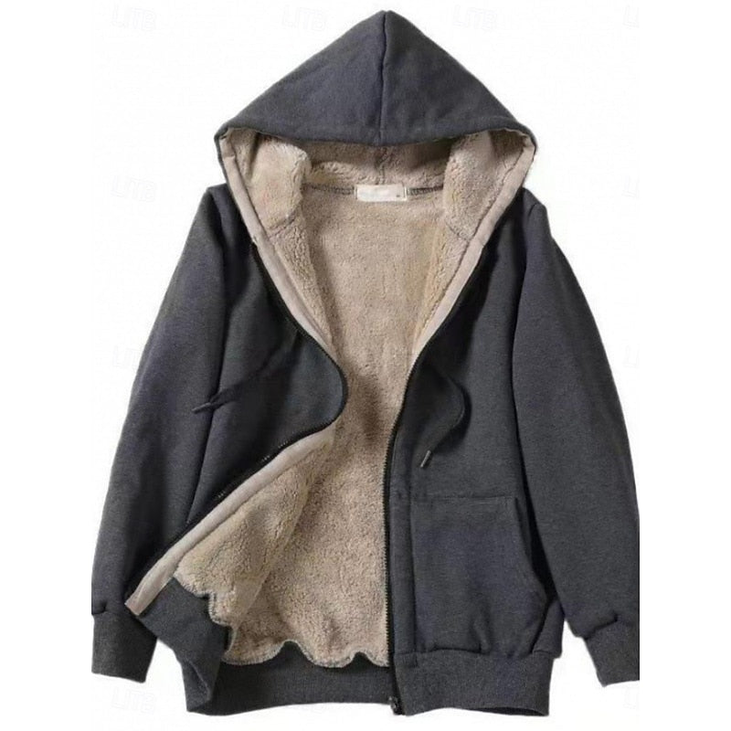 Delphine | Cozy Hooded Zip Jacket Image