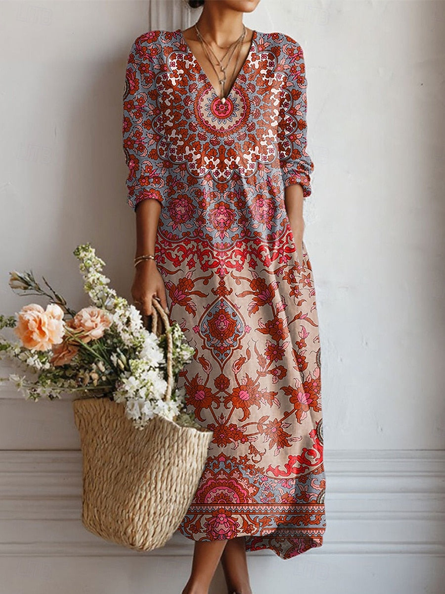 Monica | Comfortable Retro Aztec Dress Image
