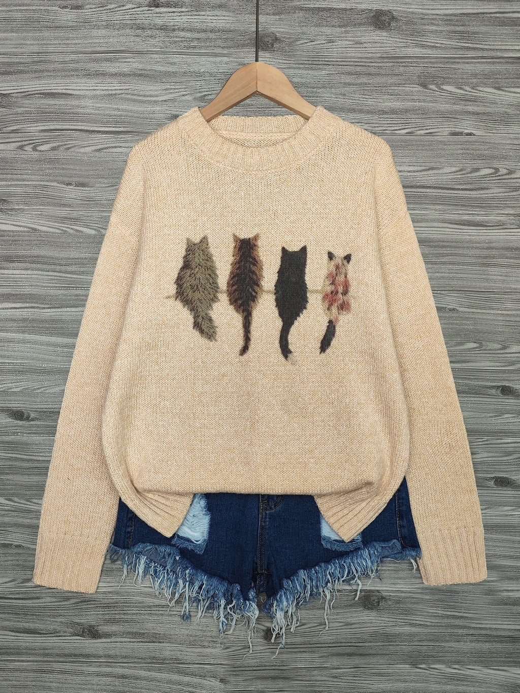 Tamara | Cozy Cat-Print Sweater