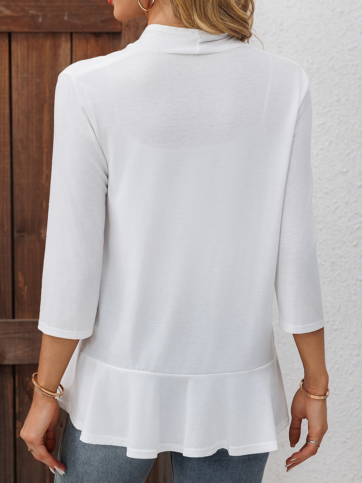 Juniper | Open-Front Ruffle-Hem Cardigan Image