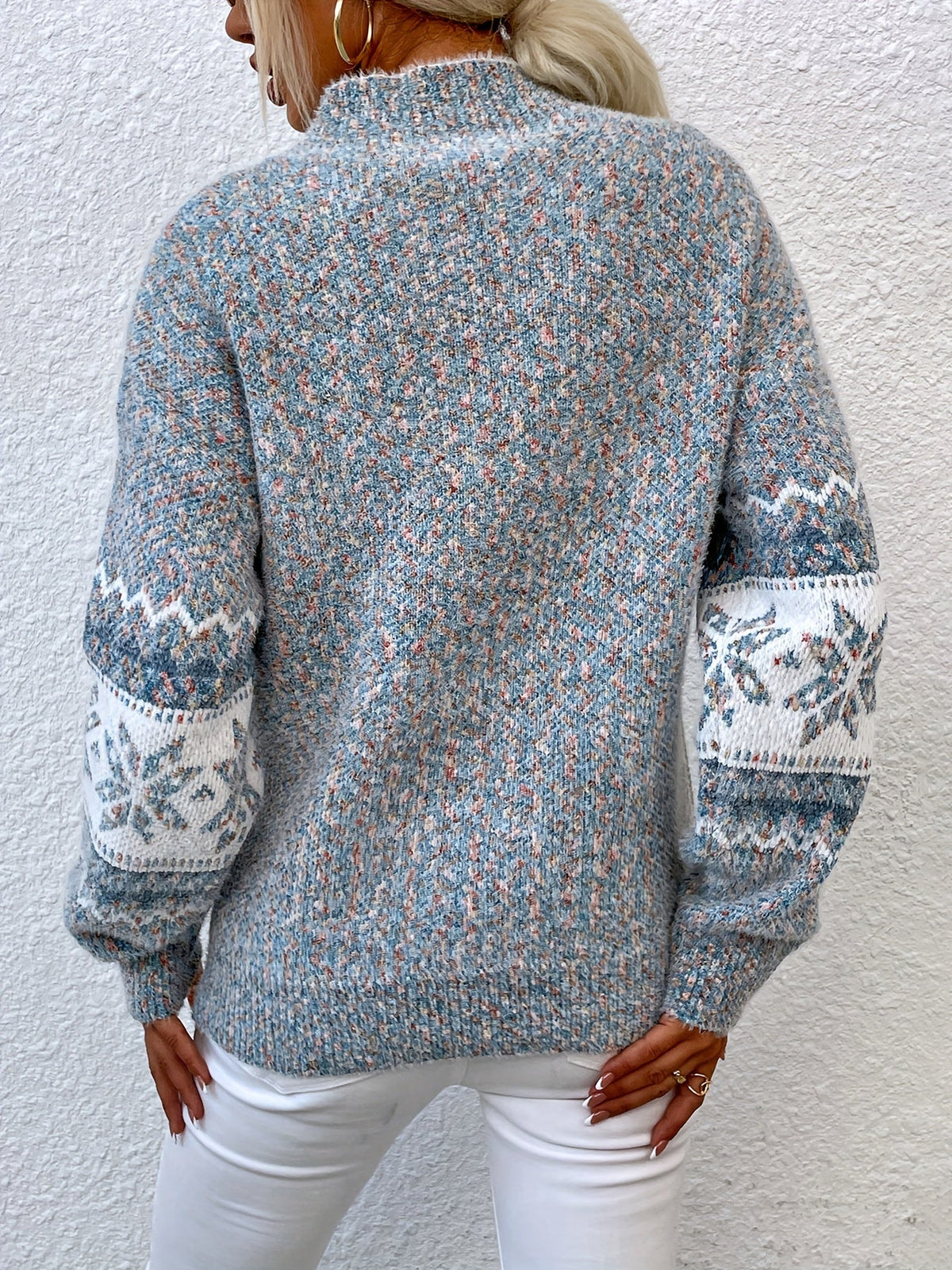 Tamsin | Cozy Snowflake Mock-Neck Sweater Image