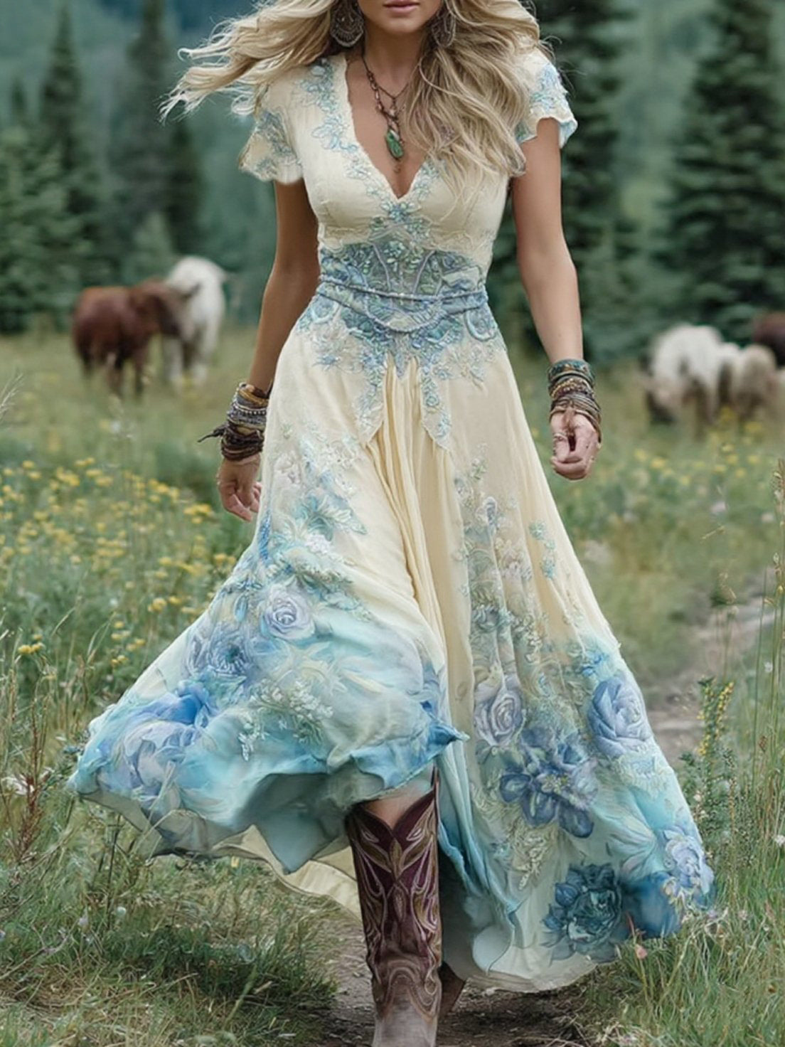 Natalie | Elegant Floral Maxi Dress Image