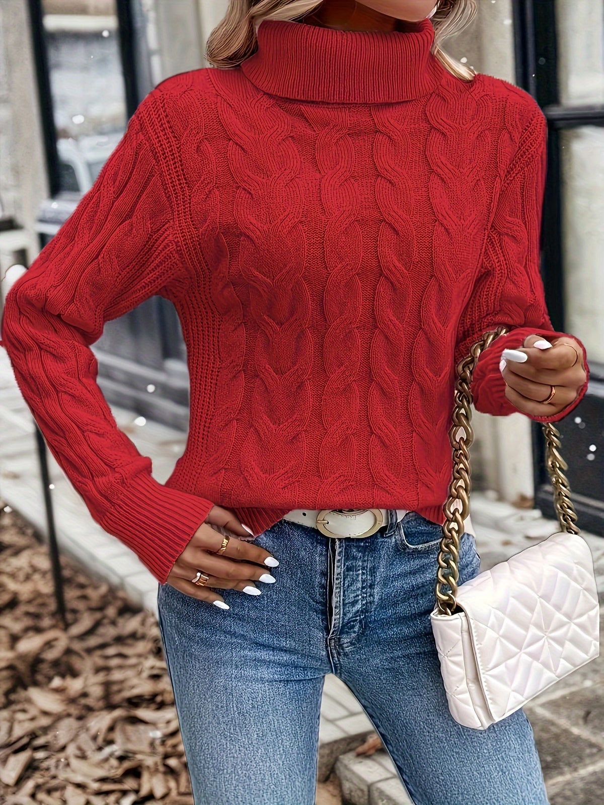 Celeste | Cozy Cable-Knit Turtleneck Sweater Image