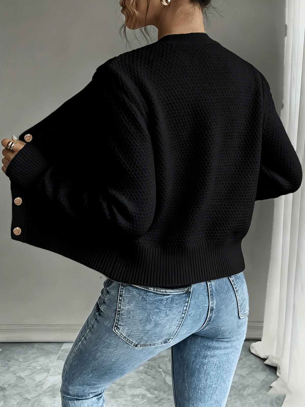 Eleanora | Cable-Knit Button-Front Cardigan Image