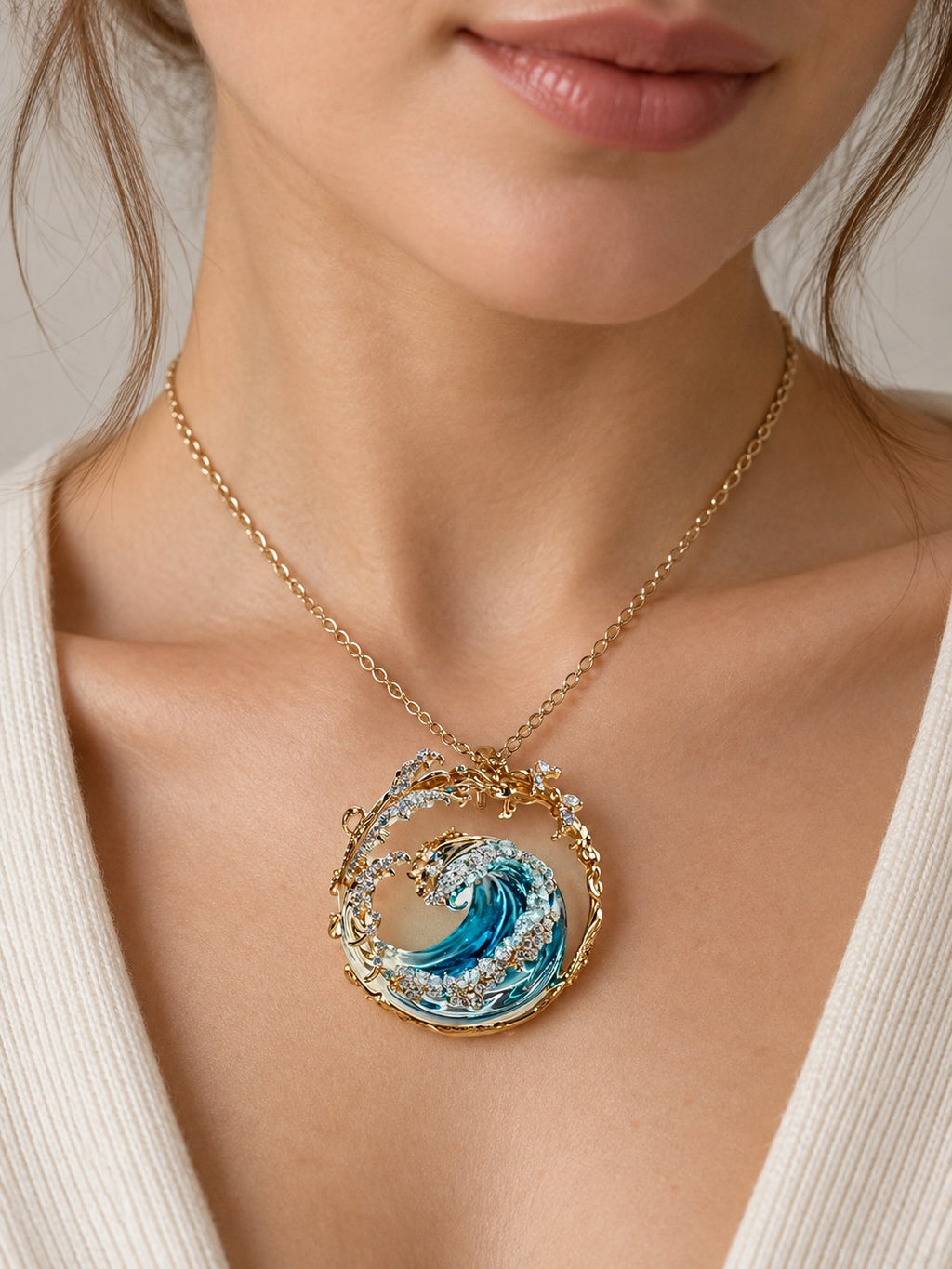 Elaine | Elegant Ocean Wave Necklace