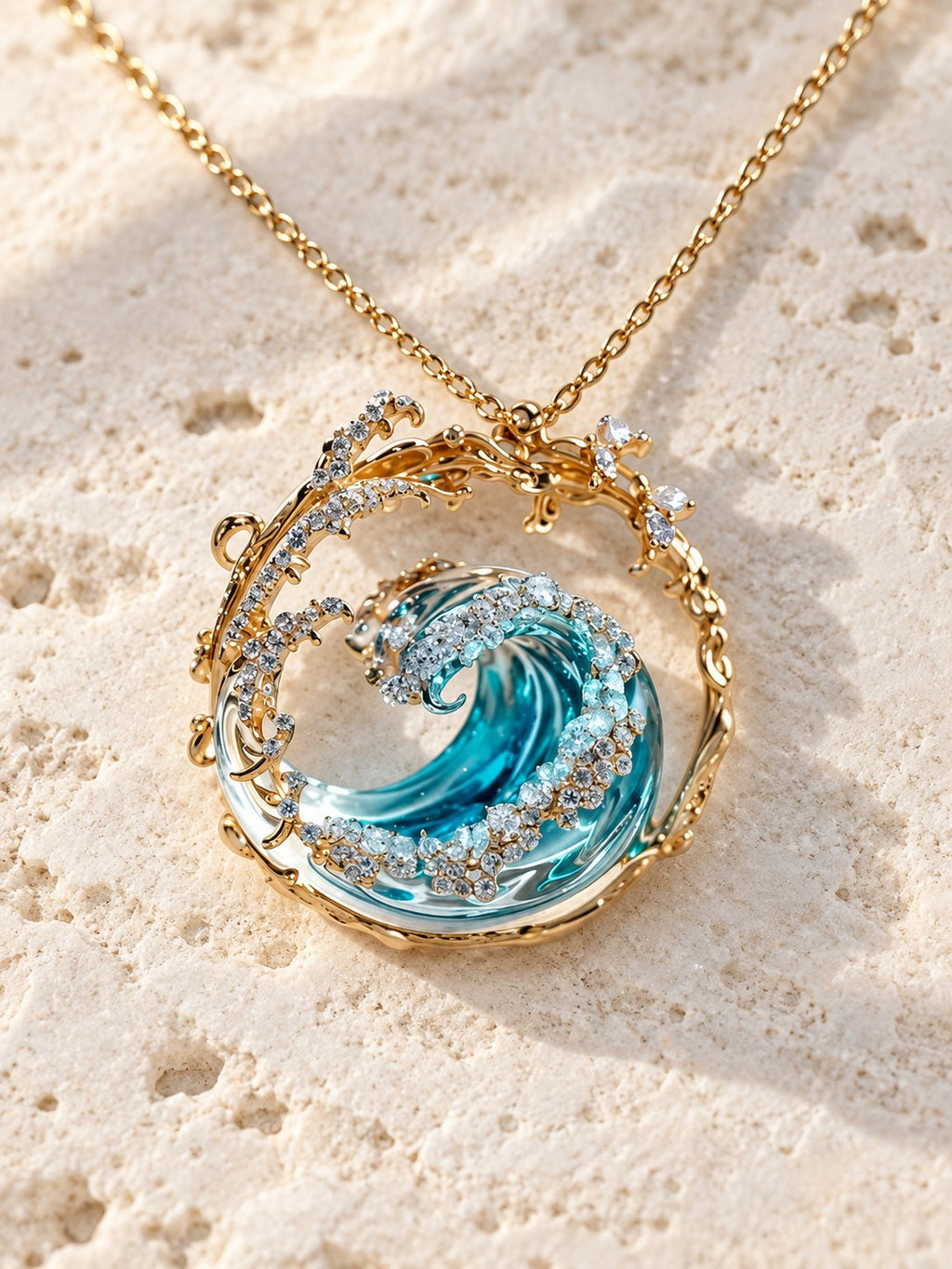 Elaine | Elegant Ocean Wave Necklace
