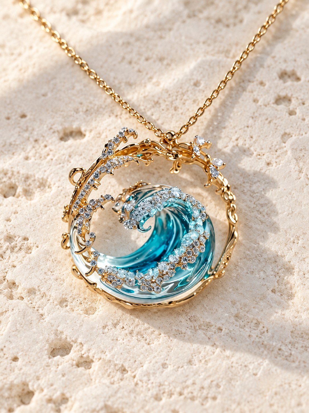 Elaine | Elegant Ocean Wave Necklace Image