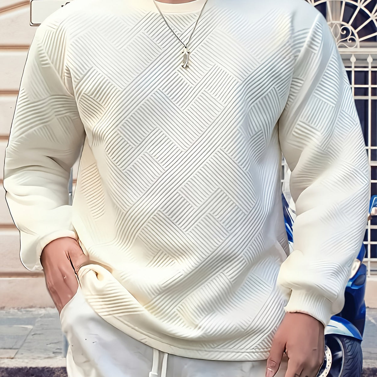 Elias | Textured Crew Neck Sweatshirt