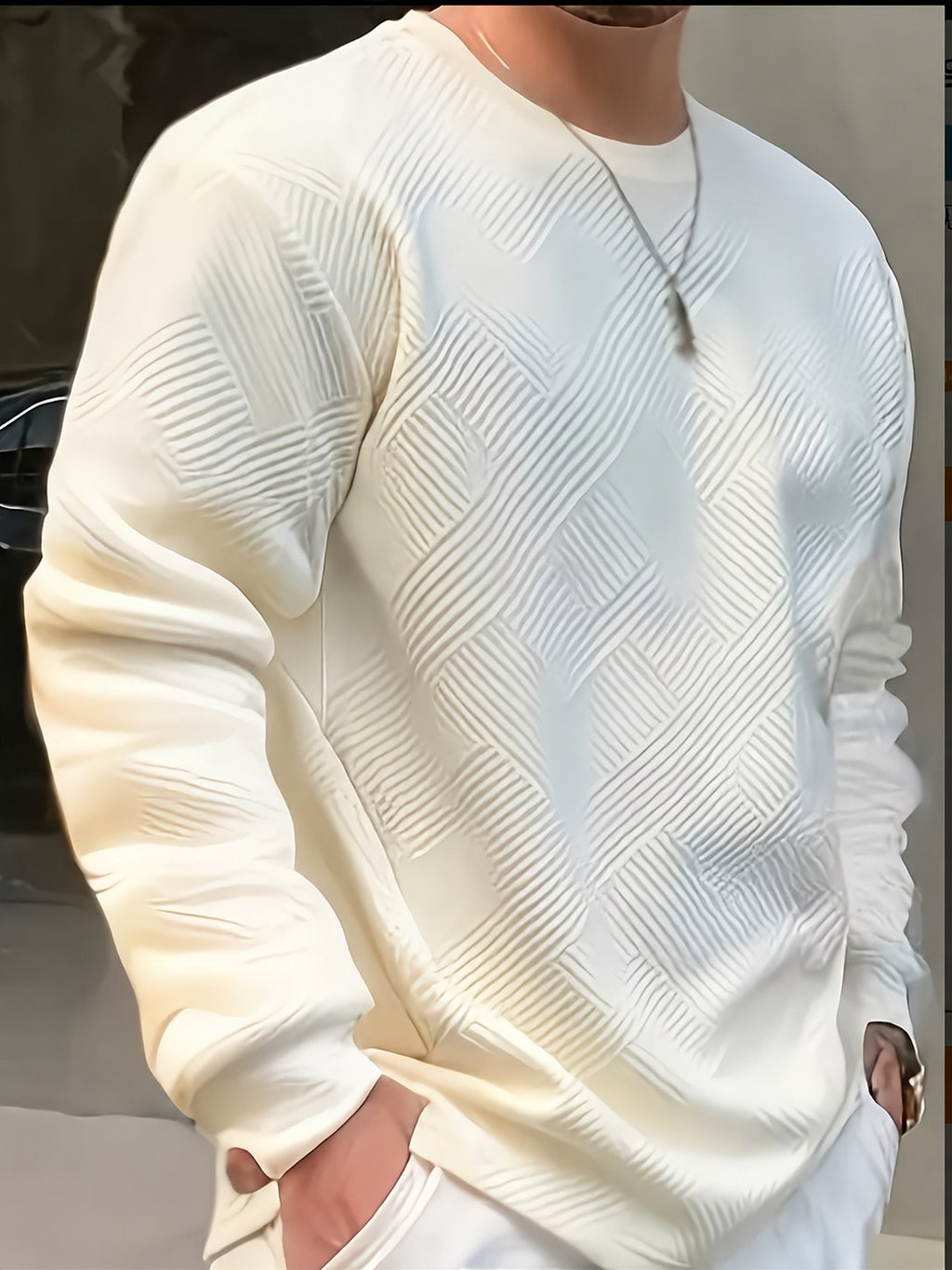 Elias | Textured Crew Neck Sweatshirt